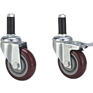 China Industry Casters Wheels Duplex Bearing Caster Bearing Attaching Heavy Duty Caster Wheels Pvc Pu Rubber Wheels KJ-403A