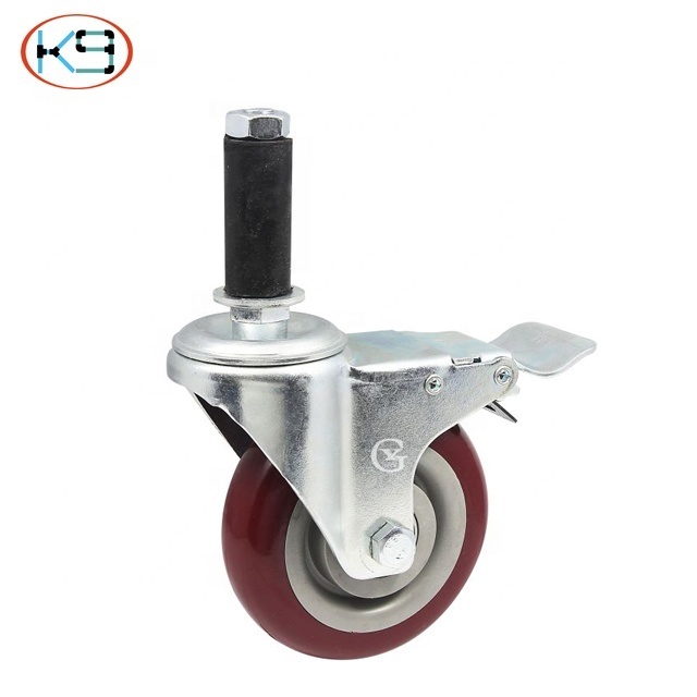 China Industry Casters Wheels Duplex Bearing Caster Bearing Attaching Heavy Duty Caster Wheels Pvc Pu Rubber Wheels KJ-403A