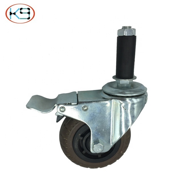 China Industry Casters Wheels Duplex Bearing Caster Bearing Attaching Heavy Duty Caster Wheels Pvc Pu Rubber Wheels KJ-403A