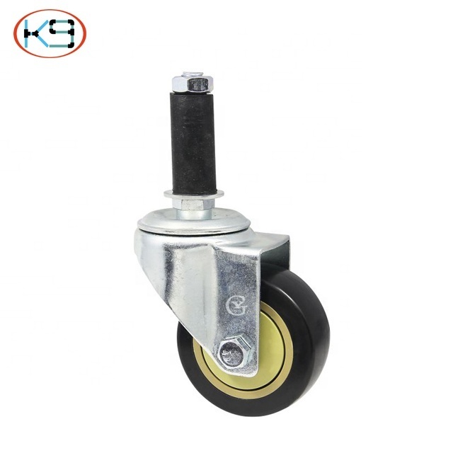 China Industry Casters Wheels Duplex Bearing Caster Bearing Attaching Heavy Duty Caster Wheels Pvc Pu Rubber Wheels KJ-403A