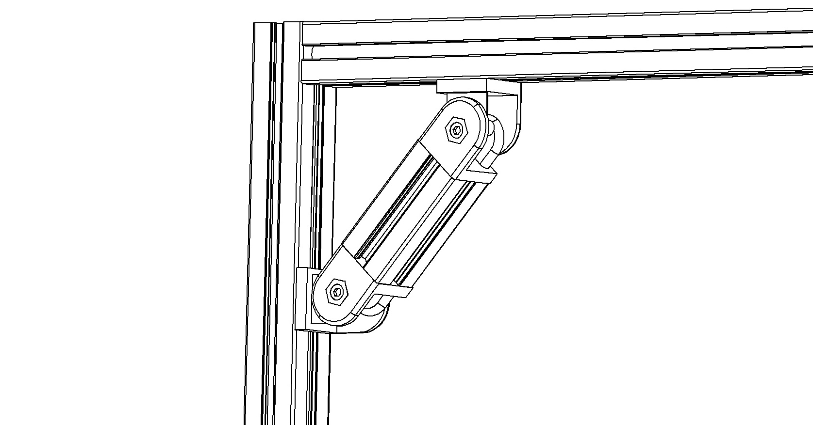 Movable Bracket Aluminum Profile Adjustable Pivot Joint Connect With Locking Lever For Connecting Profile At Various Angles