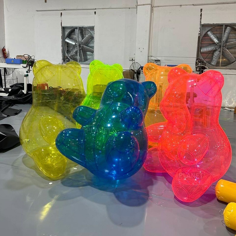 Wholesale Price Large Transparent Clear PVC Colorful Airtight Inflatable Teddy Bear Inflatable Gummy Bear