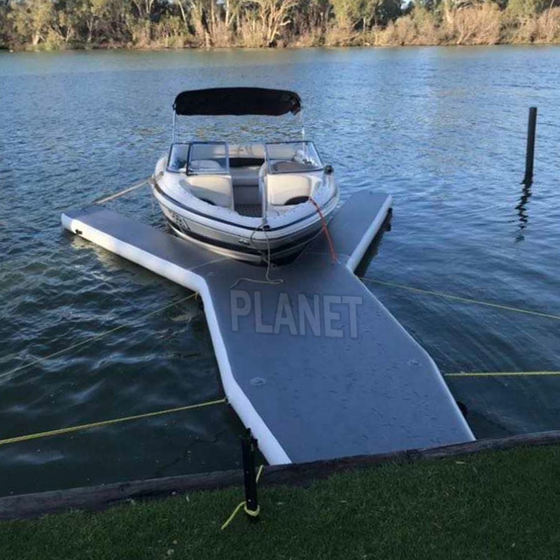 Drop Stitch Water  Floating Jet Ski Parking Inflatable Floating Y Shape Dry Boat Docks Pontoon