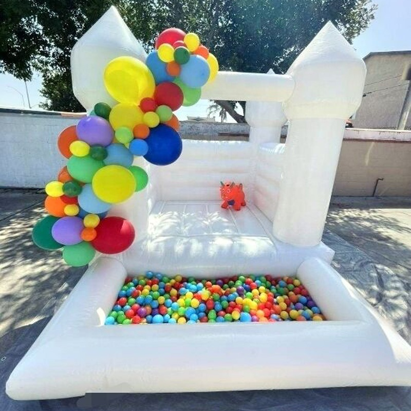 Cloth in the front white bouncy castle for sale white bouncy castle commercial white large jumping castle With Ball Pit