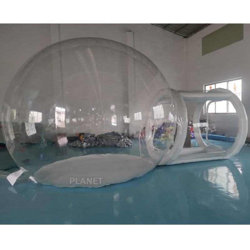 Outdoor Camping Bubble Tent Igloo Inflatable Clear Bubble Tent with Tunnel/Inflatable Mobile Hotel Transparent Bubble Tent House