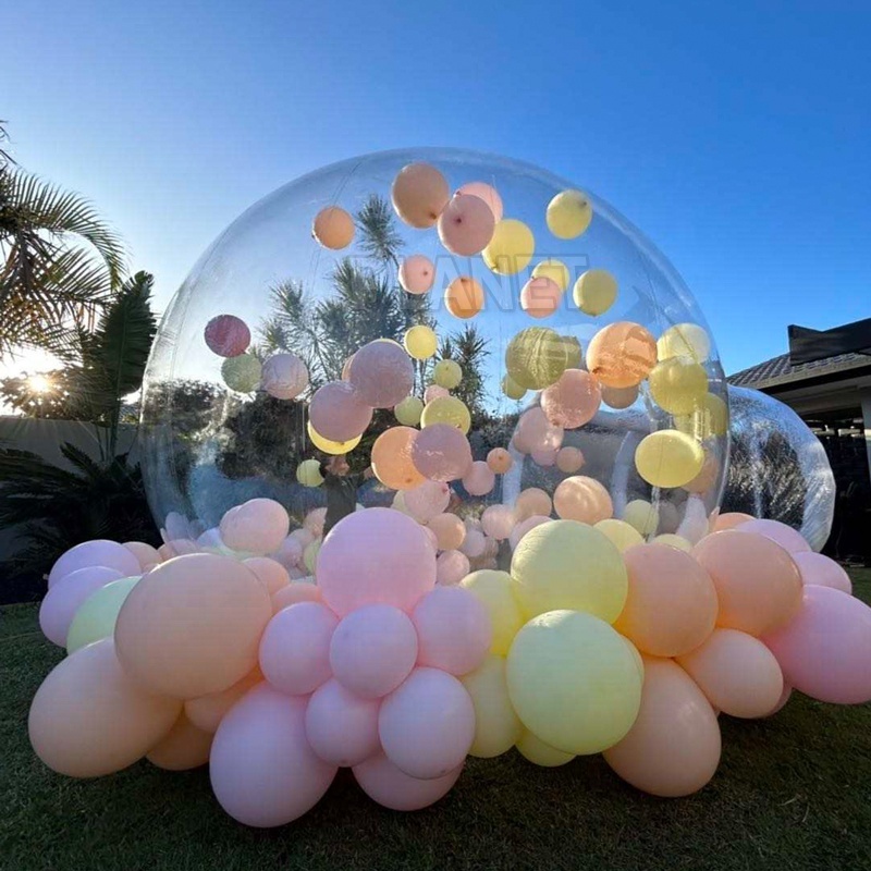 Kids Outdoor Balloon Party House Party Blow Up Transparent Dome Inflatable Bubble Tent With Balloons