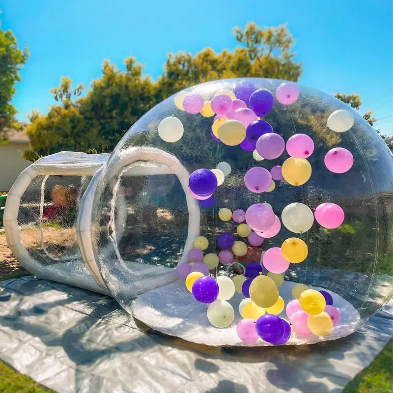 Kids Outdoor Balloon Party House Party Blow Up Transparent Dome Inflatable Bubble Tent With Balloons