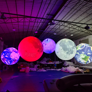 Large Led Party Decorations Inflatable Hanging Planets Balls Planet Balloon For Decoration