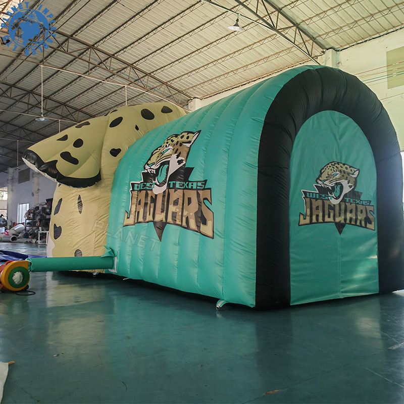 Customized Logo Printing Sports Events Tunnel Tent Helmet Football Helmet Inflatable Football Panther Tunnel