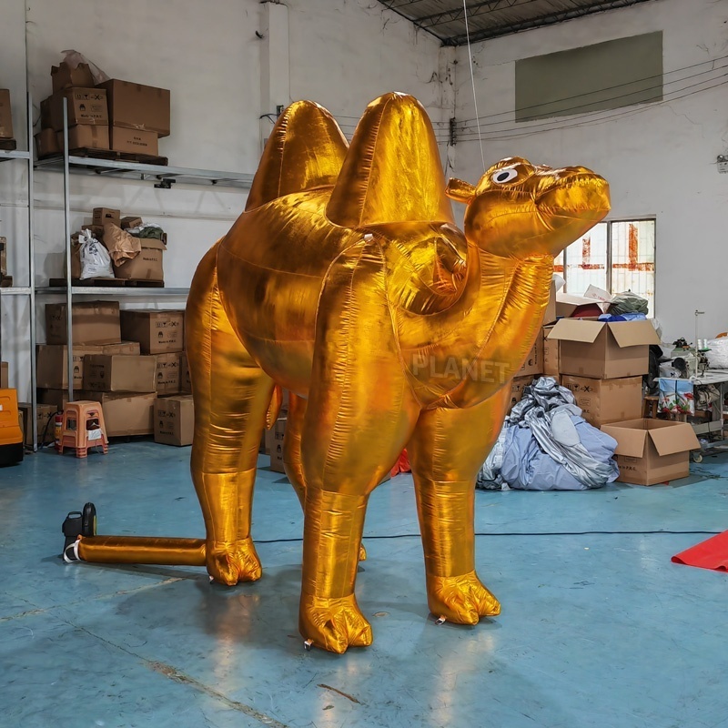 Custom Outdoor Event Decor Giant Advertising Gold Inflatable Animal Desert Camel