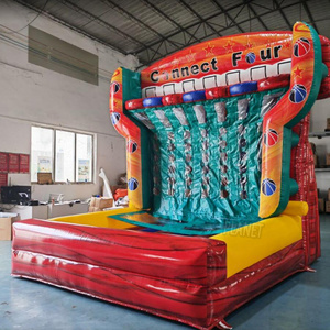 Hot Selling Sport Rental  Four Shooting Court Interactive Game Inflatable Basketball Connect For Adult