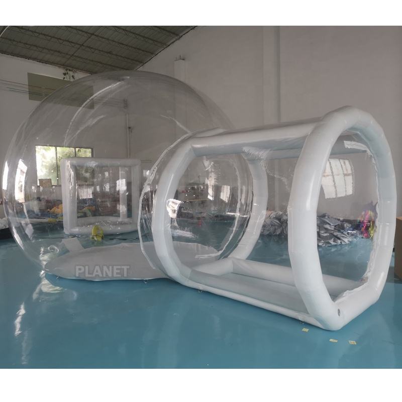 Outdoor Camping Bubble Tent Igloo Inflatable Clear Bubble Tent with Tunnel/Inflatable Mobile Hotel Transparent Bubble Tent House