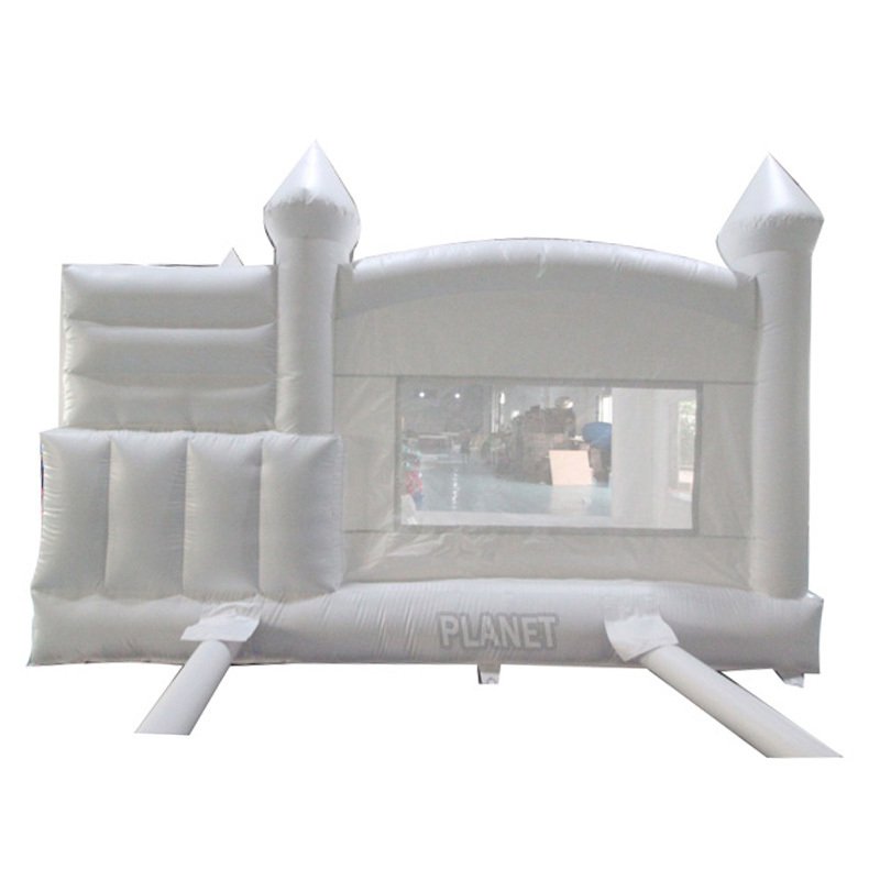 Commercial Giant All White Jumping Bouncy Castle Inflatable White Bounce Castle With Slide