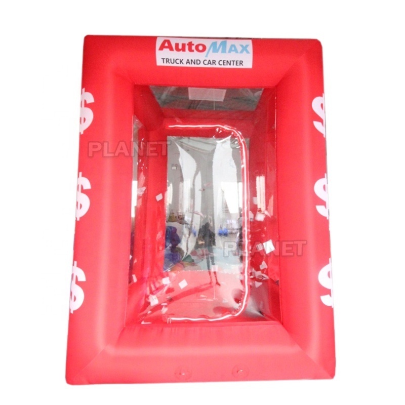 Commercial Hot Selling Red Inflatable Catching Money Booth Arcade Blowing Money Grabbing Machine For Sale