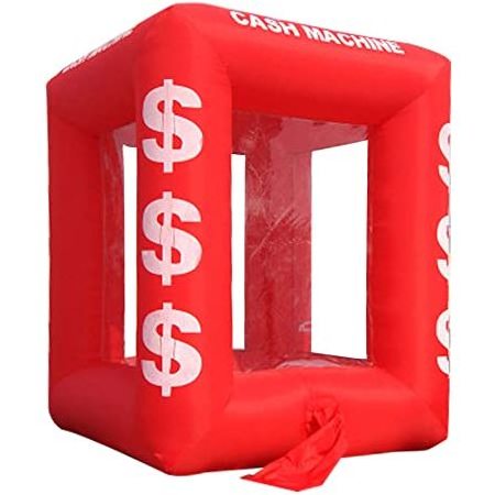 Small Outdoor Carnival Inflatable Money Machine Cash Cube Money Booth With Blower