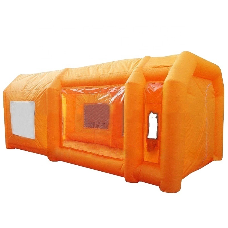 China Wholesale Inflatable Car Wash Tent Outdoor Yellow Inflatable Pray Paint Booth Tent with Blower