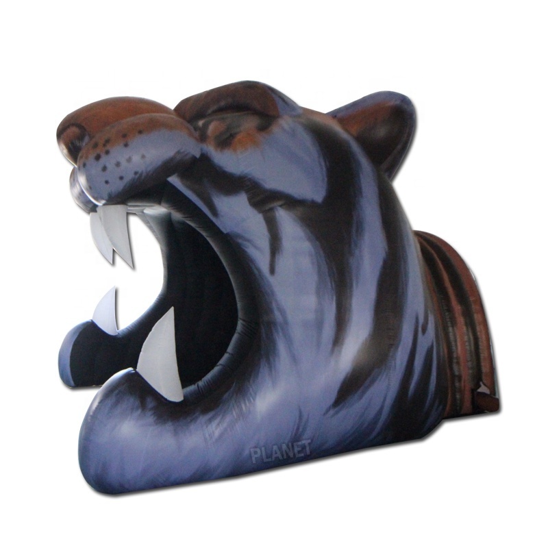 Factory Sale Outdoor Custom Giant Inflatable Tiger Head Mascot Football Tunnel Inflatable Tiger Tunnel For sports