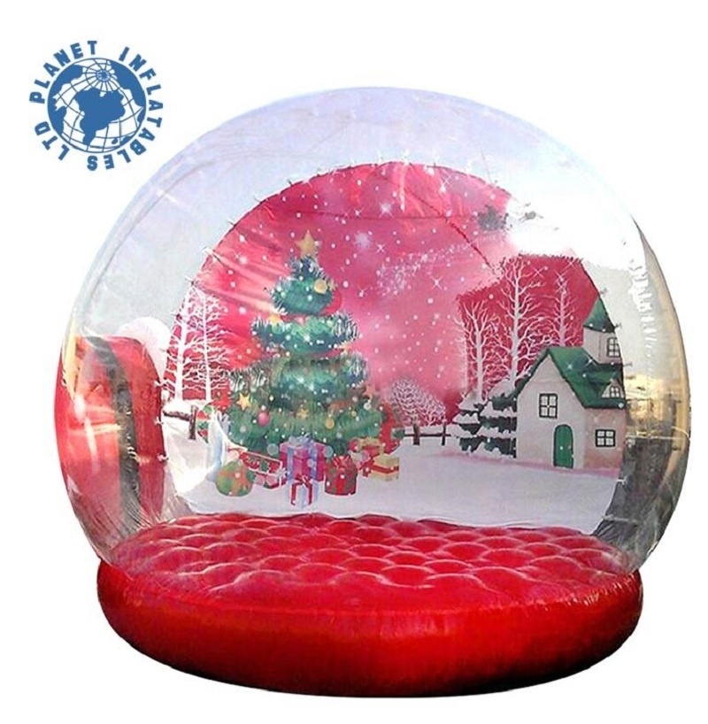 Outdoor Transparent Bubble Tent Advertising Inflatable Snowglobes Giant Inflatable Life Size Halloween Snow Globe