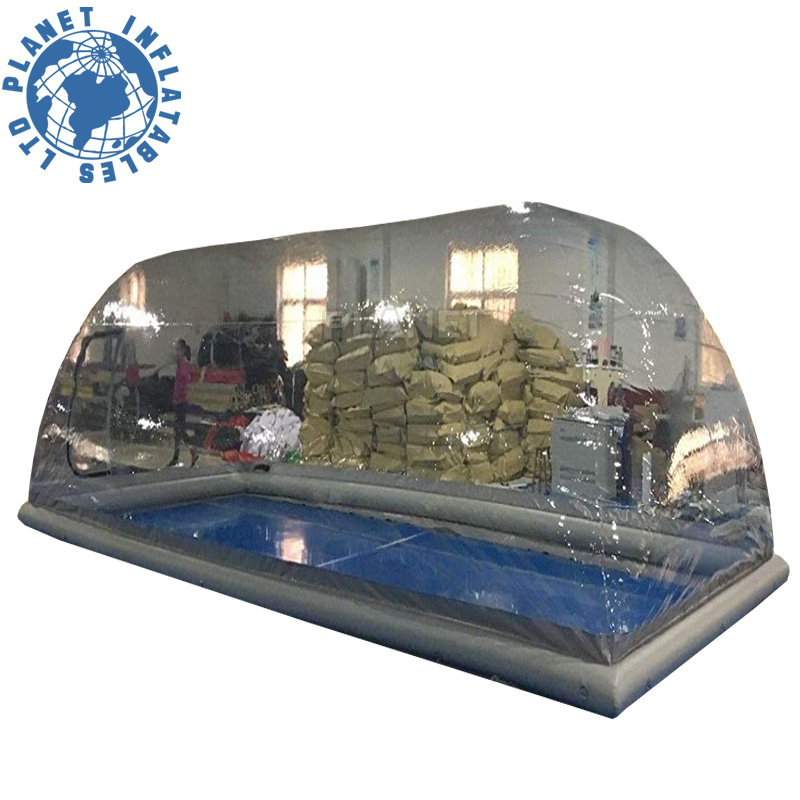 Customized Transparent Inflatable Clear Swimming Pool Cover Tent Inflatable Pool Bubble Dome For Sale