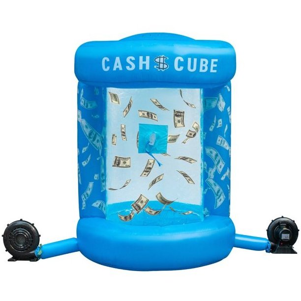 Small Outdoor Carnival Inflatable Money Machine Cash Cube Money Booth With Blower