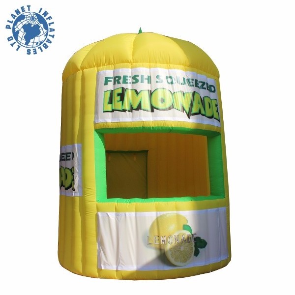 Yellow Oxford Outdoor Booth Inflatable Custom Advertising Lemon Tent Booth Portable Inflatable Lemonade Cartoon Booth For Event