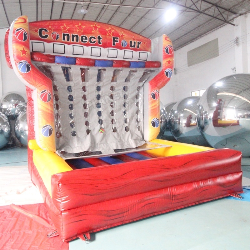 Outdoor Party Rental Carnival Inflatable Basketball Connect 4 Sports Games Inflatable Basketball Shooting Game With Air Blower