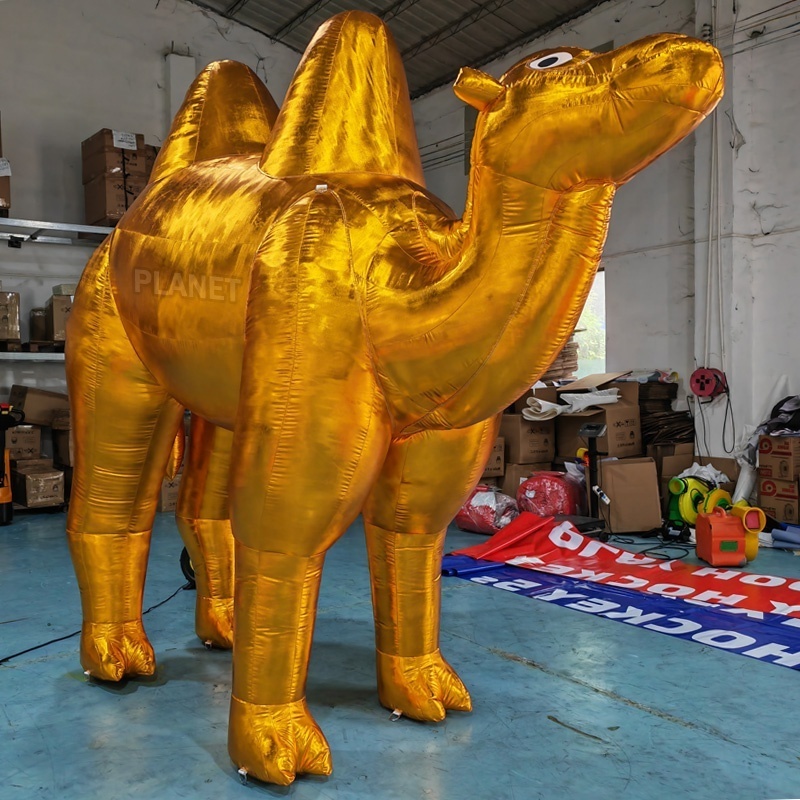 Custom Outdoor Event Decor Giant Advertising Gold Inflatable Animal Desert Camel