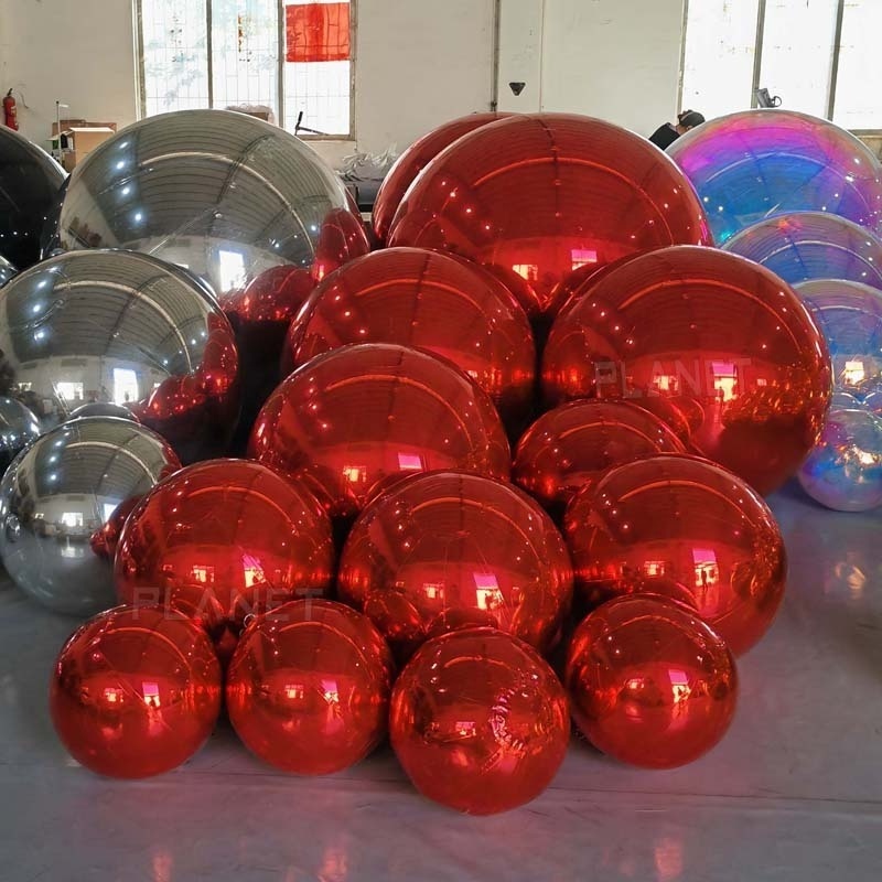 High Quality Double Layer Reflective PVC Inflatable Mirror Ball Balloon Silver Giant Inflatable Mirror Ball For Event Decoration