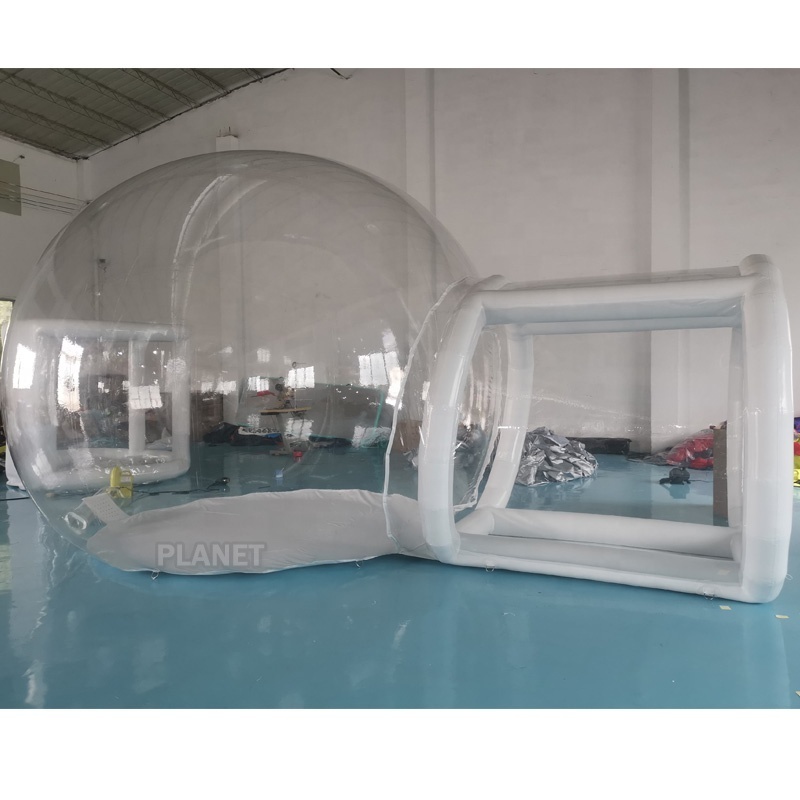 Outdoor Camping Bubble Tent Igloo Inflatable Clear Bubble Tent with Tunnel/Inflatable Mobile Hotel Transparent Bubble Tent House