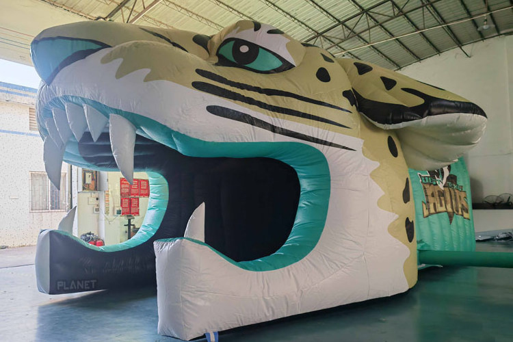 Large giant custom leopard print mascot bulldog tunnel inflatable tunnel entrance sport tent inflatable panther tunnel