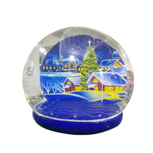 Outdoor Large Inflatable Snow Globes Christmas Snowball Bubble Tent Santa Human Size Photo Booth Snow Globe For Yard Decoration