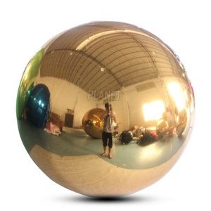 Large Decorative Gold Inflatable Mirror Ball PVC Hanging Inflatable Mirror Balloon For Party Advertising