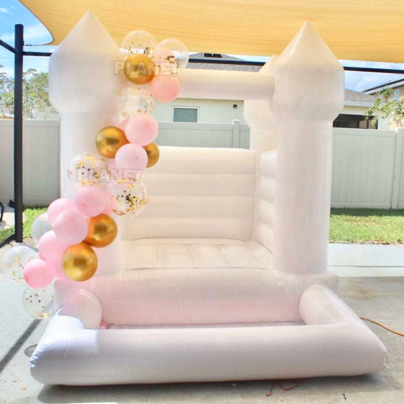 Cloth in the front white bouncy castle for sale white bouncy castle commercial white large jumping castle With Ball Pit