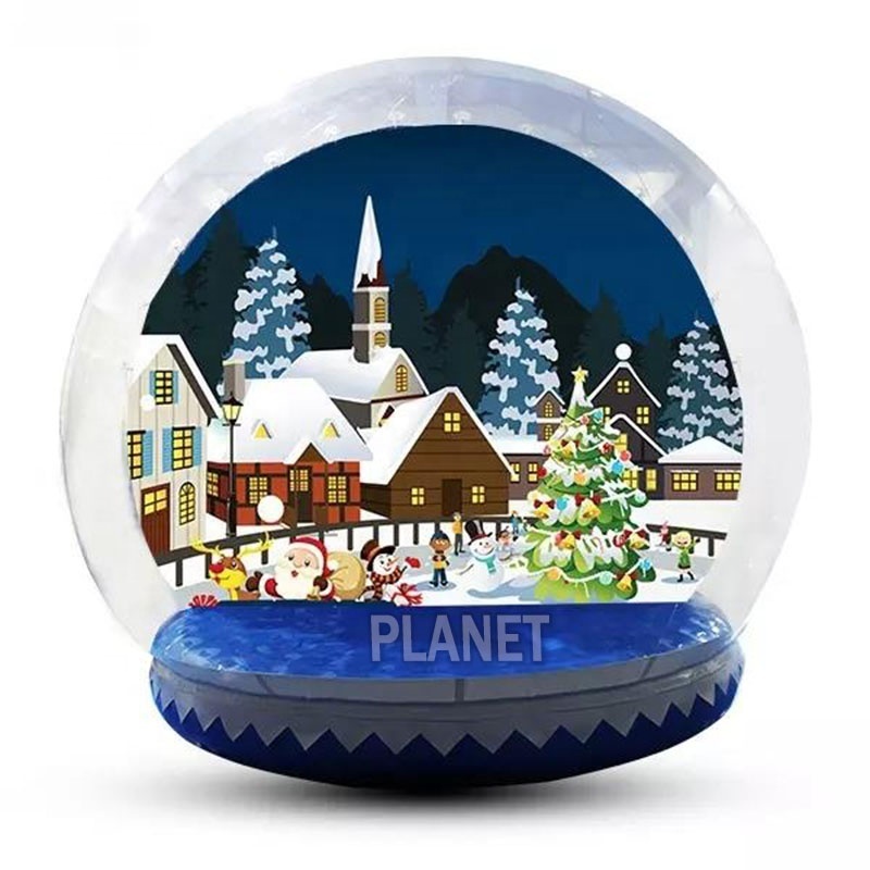 Attractive Christmas Inflatable Giant Snowglobe Human Size Snow Globe Blow Up Giant Inflatable Snow Globes With Blowing Snow