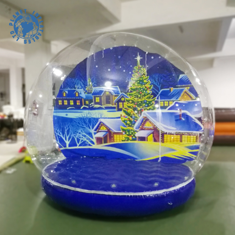 Outdoor Large Inflatable Snow Globes Christmas Snowball Bubble Tent Santa Human Size Photo Booth Snow Globe For Yard Decoration