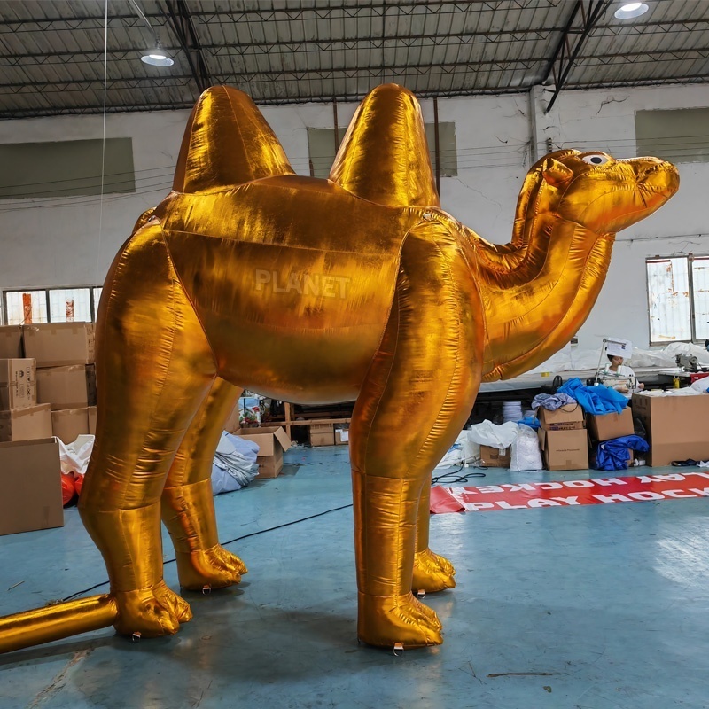 Custom Outdoor Event Decor Giant Advertising Gold Inflatable Animal Desert Camel