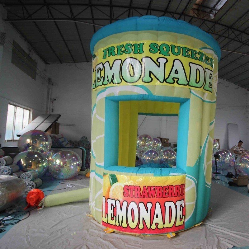 High Quality Outdoor Portable Commercial Advertising Lemonade Stand Inflatable Concession Tent Lemonade Stand Inflatable Cup