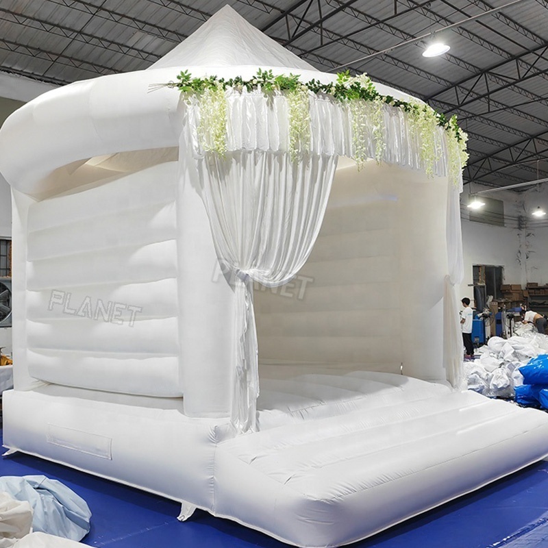 Factory Wholesale Luxury Hot Popular Big Jumping Bounce House Castle White Bouncy Castle For Wedding