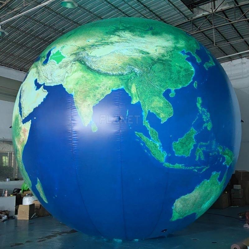 Factory Sale Large Outdoor Advertising Earth Balloon Ball Inflatable Big Earth Globe Balloon With Led Light