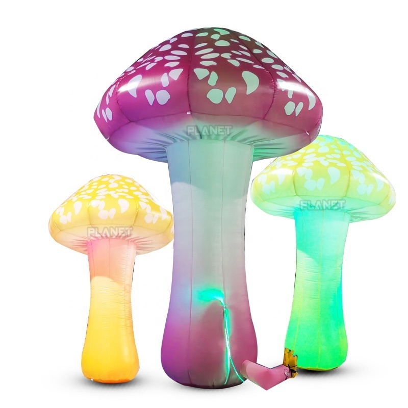 Outdoor Advertising Giant Inflatable Led Lighting Mushroom For Event Party Decoration