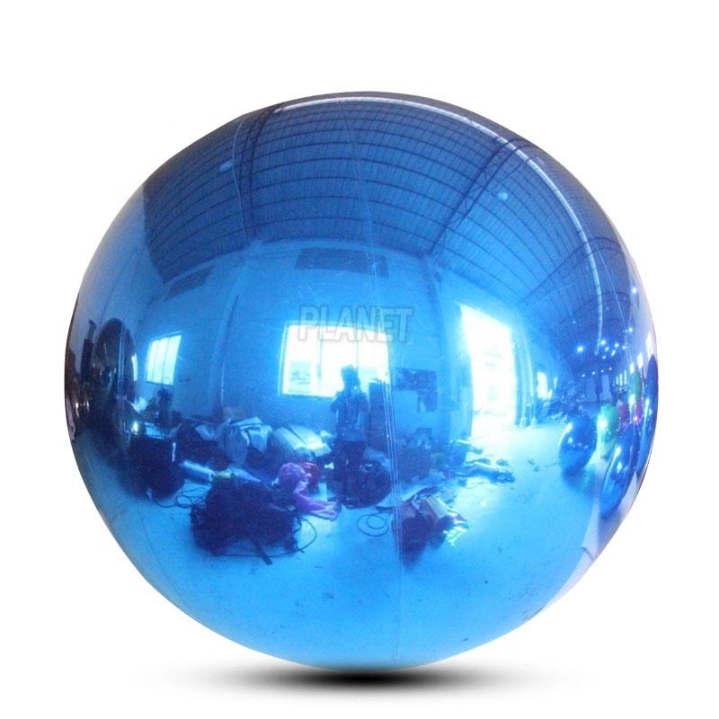 Large Decorative Gold Inflatable Mirror Ball PVC Hanging Inflatable Mirror Balloon For Party Advertising