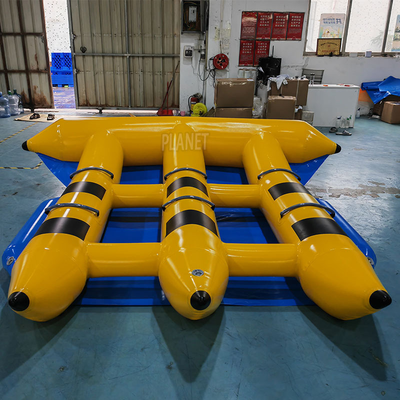 Good Quality Wholesale Different Yellow Inflatable Floating Boat Inflatable Flying Fish Banana Boat For Sports