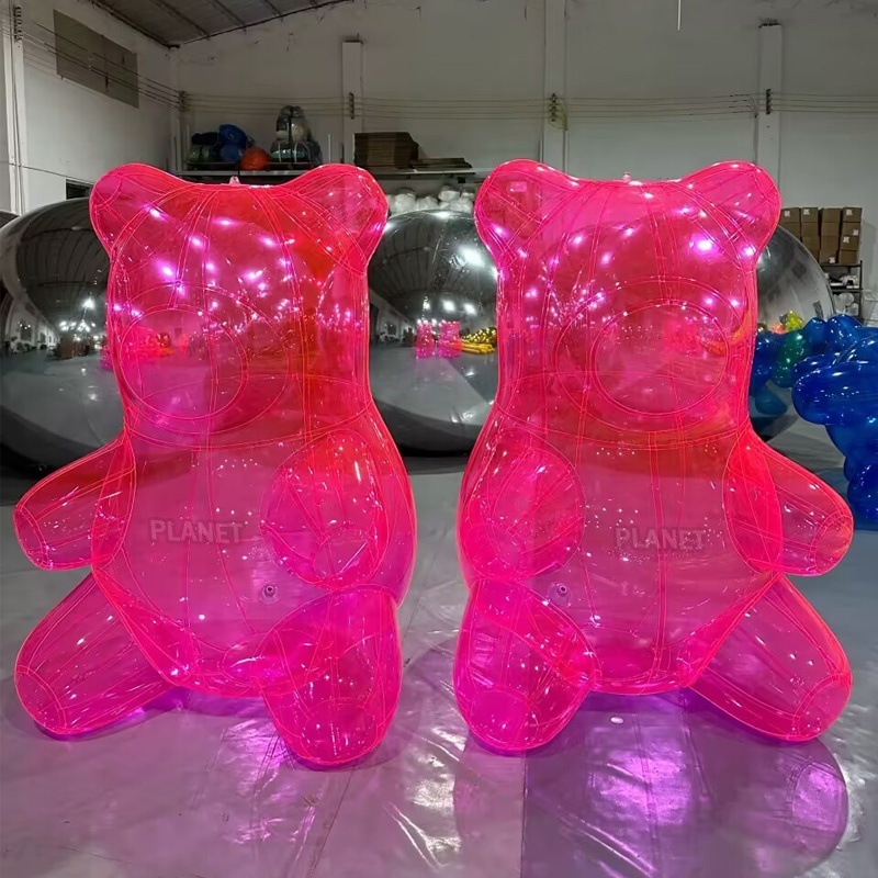 Wholesale Price Large Transparent Clear PVC Colorful Airtight Inflatable Teddy Bear Inflatable Gummy Bear