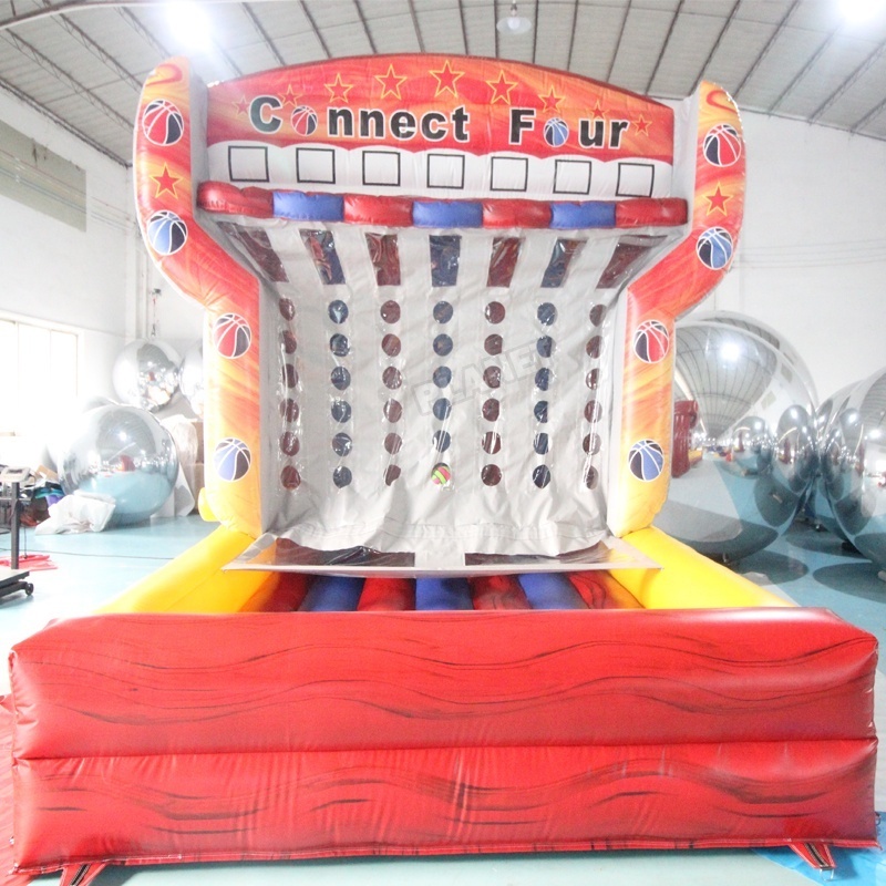 Outdoor Party Rental Carnival Inflatable Basketball Connect 4 Sports Games Inflatable Basketball Shooting Game With Air Blower