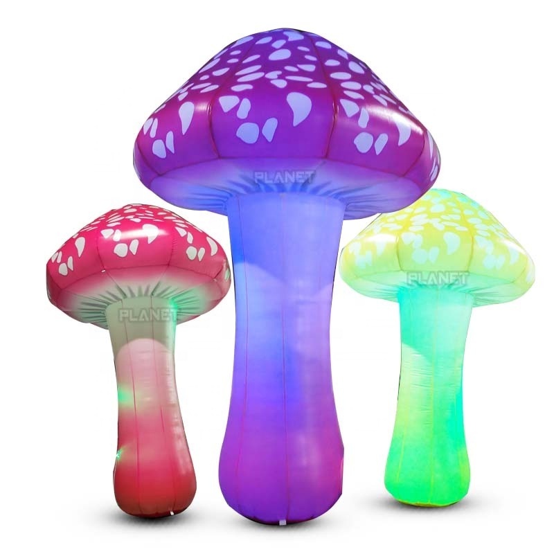 Outdoor Advertising Giant Inflatable Led Lighting Mushroom For Event Party Decoration