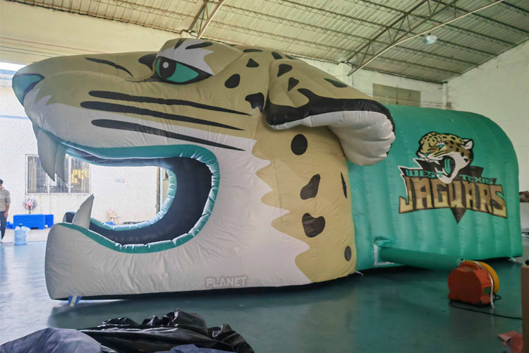 Large giant custom leopard print mascot bulldog tunnel inflatable tunnel entrance sport tent inflatable panther tunnel