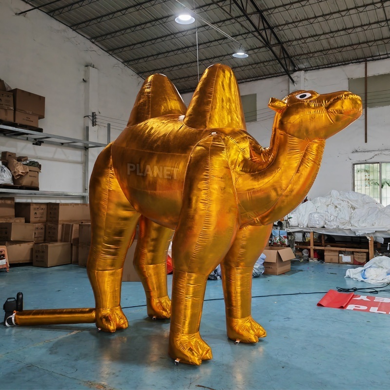 Custom Outdoor Event Decor Giant Advertising Gold Inflatable Animal Desert Camel