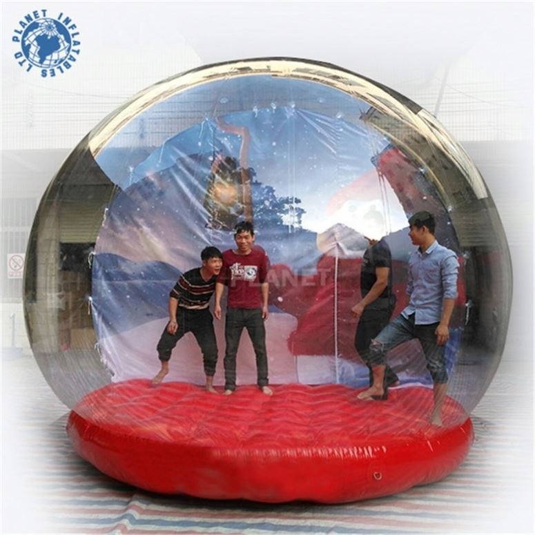 Outdoor Transparent Bubble Tent Advertising Inflatable Snowglobes Giant Inflatable Life Size Halloween Snow Globe