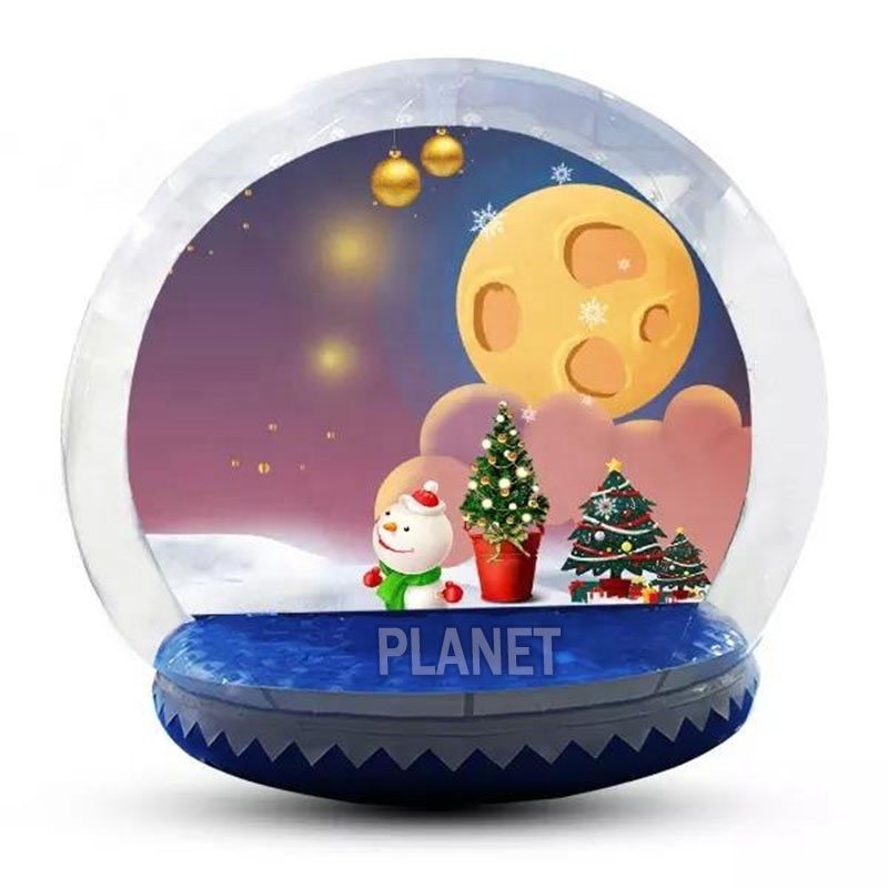 Attractive Christmas Inflatable Giant Snowglobe Human Size Snow Globe Blow Up Giant Inflatable Snow Globes With Blowing Snow