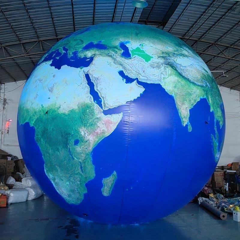 Factory Sale Large Outdoor Advertising Earth Balloon Ball Inflatable Big Earth Globe Balloon With Led Light